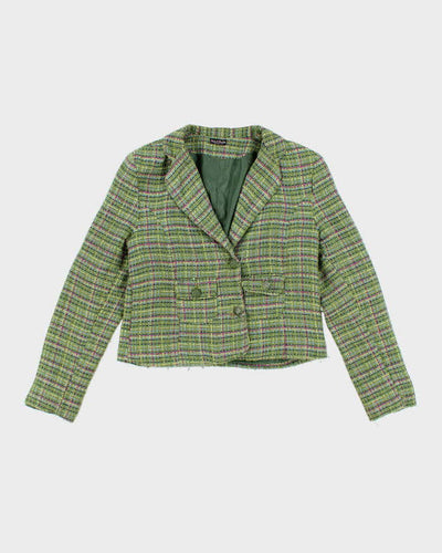 Vintage 00s Steve & Barry's Woven Green Blazer Jacket - L