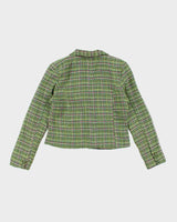 Vintage 00s Steve &amp; Barry's Woven Green Blazer Jacket - L
