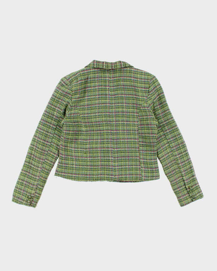 Vintage 00s Steve &amp; Barry's Woven Green Blazer Jacket - L