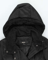 Vintage Y2k 00s DKNY Black Down Hooded Puffer Jacket - XS
