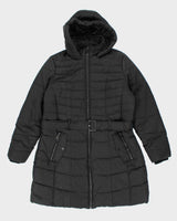 Vintage Y2k 00s Karl Lagerfeld Black Hooded Puffer Jacket - XL