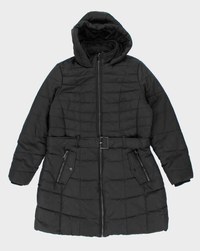 Vintage Y2k 00s Karl Lagerfeld Black Hooded Puffer Jacket - XL