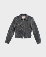 Vintage 80's Women's Jonathon Christopher Tapered Leather Biker Jacket - S
