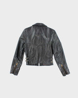 Vintage 80's Women's Jonathon Christopher Tapered Leather Biker Jacket - S