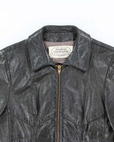 Vintage 80's Women's Jonathon Christopher Tapered Leather Biker Jacket - S