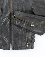Vintage 80's Women's Jonathon Christopher Tapered Leather Biker Jacket - S