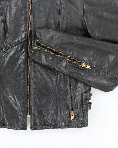 Vintage 80's Women's Jonathon Christopher Tapered Leather Biker Jacket - S