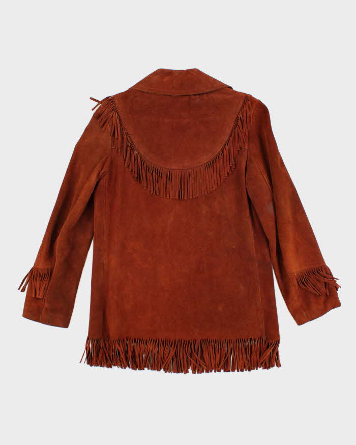 Vintage 80's Winnipeg Leather Fringe Button Up Suede Jacket - M