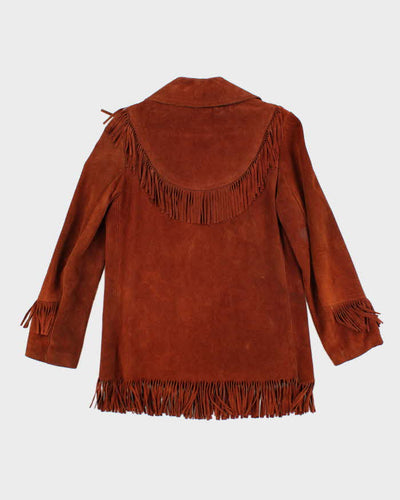 Vintage 80's Winnipeg Leather Fringe Button Up Suede Jacket - M