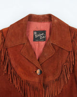 Vintage 80's Winnipeg Leather Fringe Button Up Suede Jacket - M