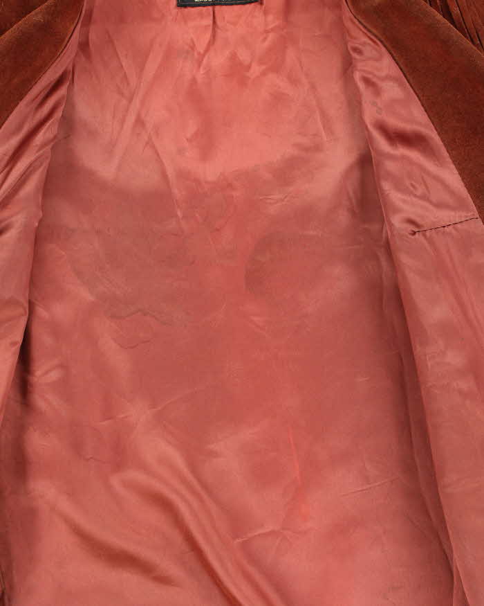 Vintage 80's Winnipeg Leather Fringe Button Up Suede Jacket - M