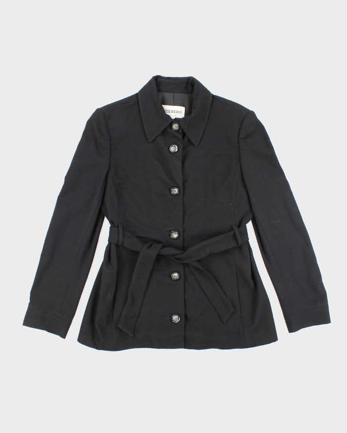 Vintage 90's Women's Iceberg Button Up Wool Blend Belted Jacket - M
