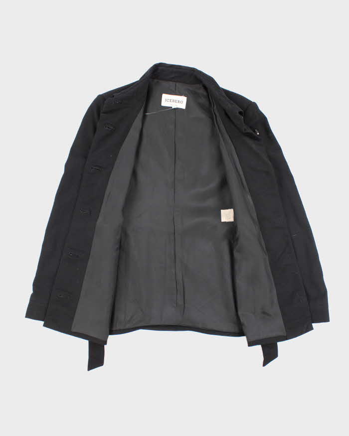 Vintage 90's Women's Iceberg Button Up Wool Blend Belted Jacket - M