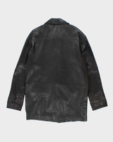 Vintage Danier Gold Clasp Black Leather Jacket -XXL