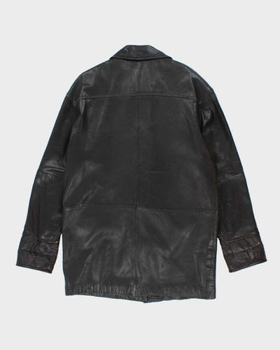 Vintage Danier Gold Clasp Black Leather Jacket -XXL