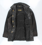 Vintage Danier Gold Clasp Black Leather Jacket -XXL