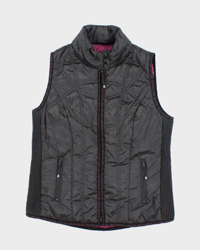 Vintage Women's Y2K Harley Davidson Insulated Puffer Gilet - S