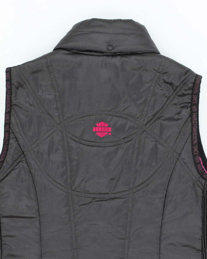 Vintage Women's Y2K Harley Davidson Insulated Puffer Gilet - S