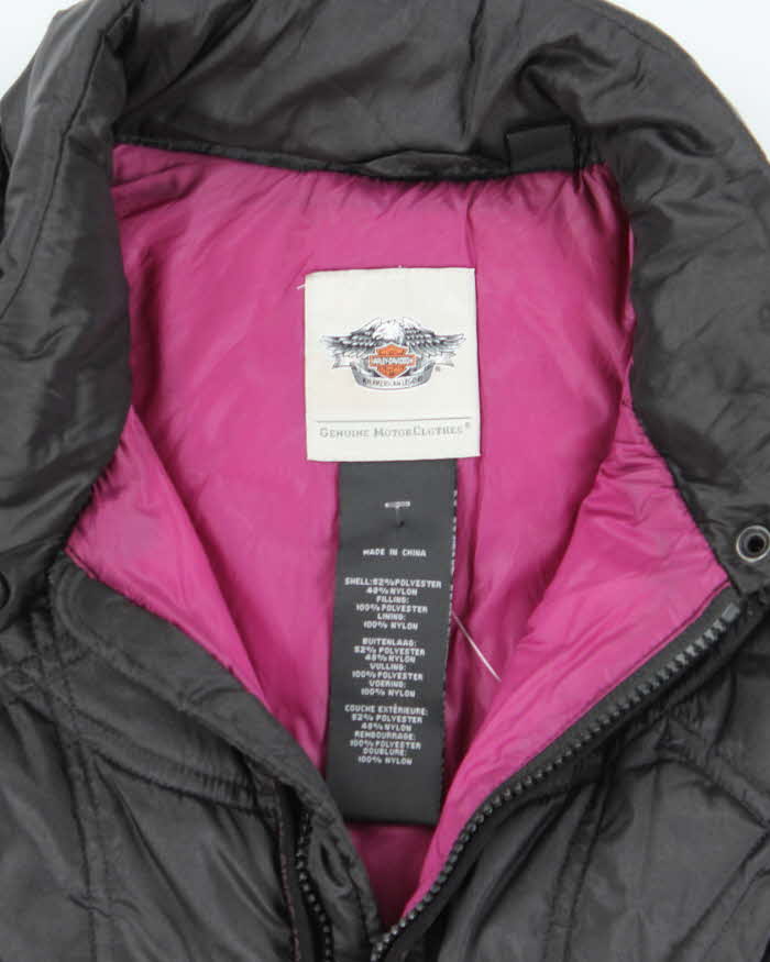 Vintage Women's Y2K Harley Davidson Insulated Puffer Gilet - S