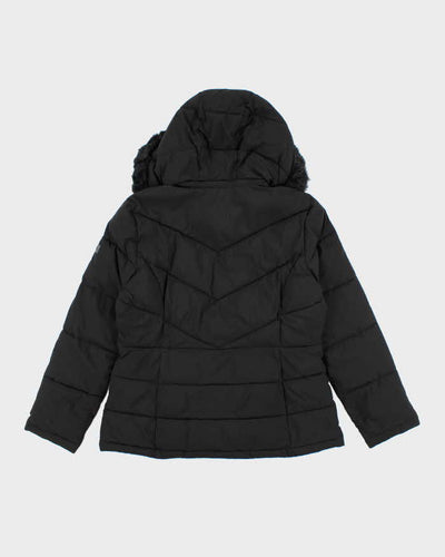 Vintage 2000's Women's DKNY Fur Hood Puffer Jacket - L