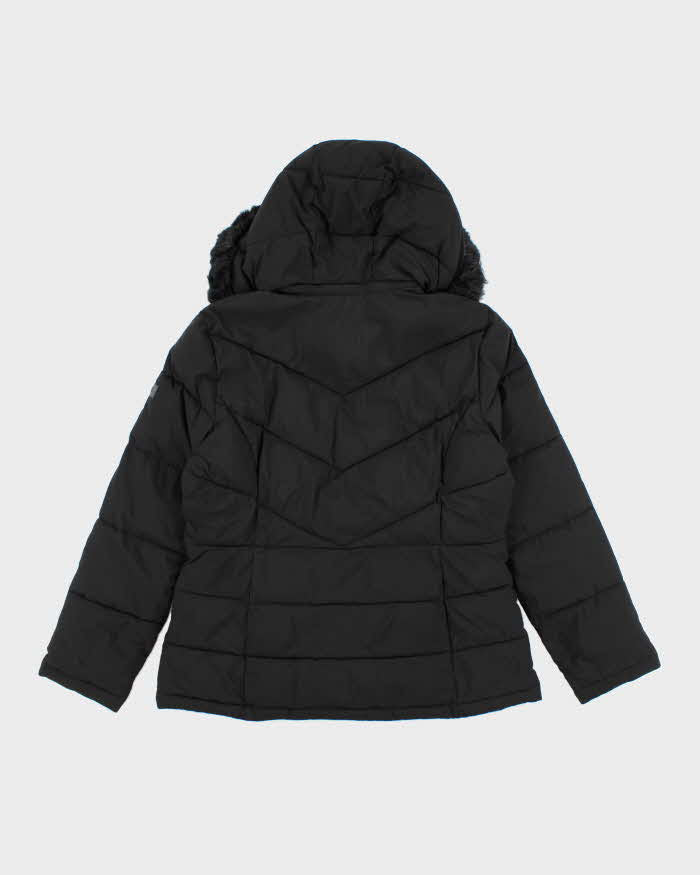 Vintage 2000's Women's DKNY Fur Hood Puffer Jacket - L
