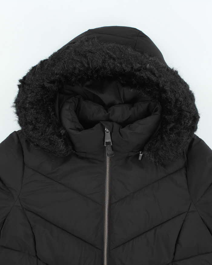 Vintage 2000's Women's DKNY Fur Hood Puffer Jacket - L