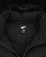 Vintage 2000's Women's DKNY Fur Hood Puffer Jacket - L