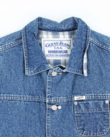 Vintage 80s Guess Jeans Workwear Sleeveless Denim Vest - M