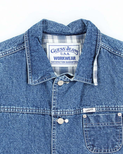 Vintage 80s Guess Jeans Workwear Sleeveless Denim Vest - M