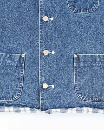 Vintage 80s Guess Jeans Workwear Sleeveless Denim Vest - M