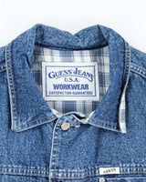 Vintage 80s Guess Jeans Workwear Sleeveless Denim Vest - M