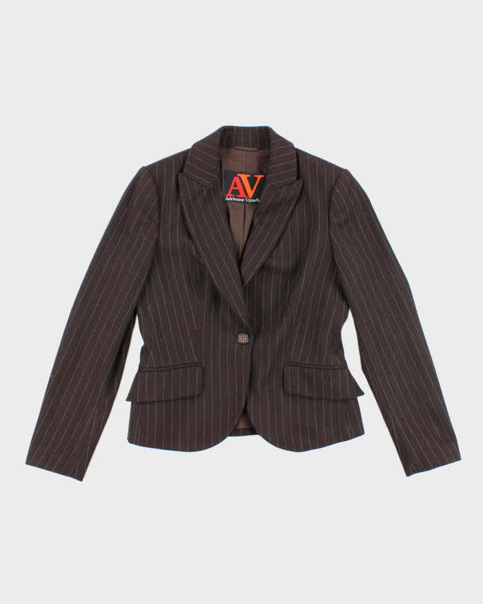 Vintage Adrienne Vittadini Wool Blend Pin Stripe Blazer - M