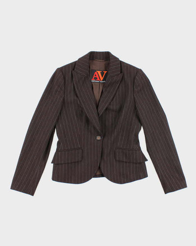 Vintage Adrienne Vittadini Wool Blend Pin Stripe Blazer - M
