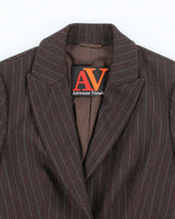 Vintage Adrienne Vittadini Wool Blend Pin Stripe Blazer - M