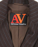Vintage Adrienne Vittadini Wool Blend Pin Stripe Blazer - M