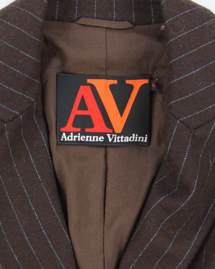 Vintage Adrienne Vittadini Wool Blend Pin Stripe Blazer - M
