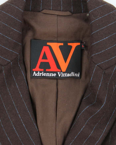 Vintage Adrienne Vittadini Wool Blend Pin Stripe Blazer - M