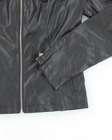 Deadstock Vintage Y2k 00s Guess Black Faux Leather Jacket - M