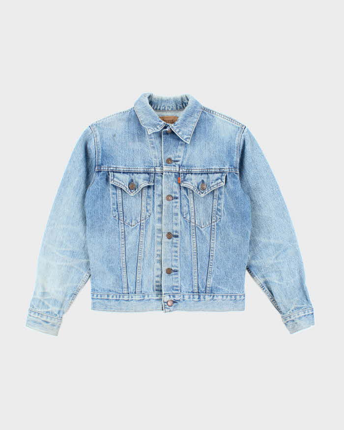 Vintage 80's Women's Levi's Orange Tab Light Wash Denim Jacket - S