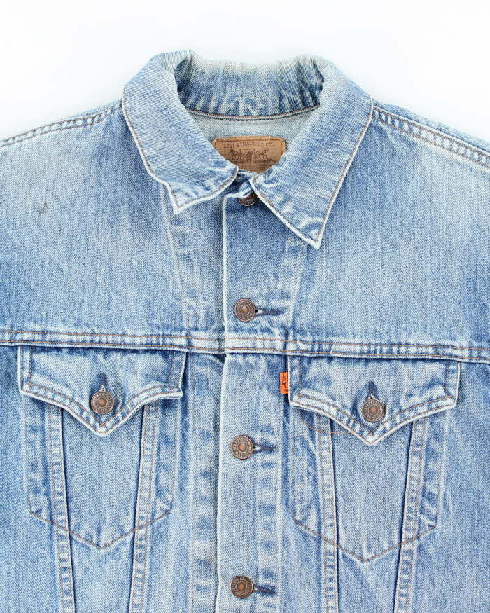 Vintage 80's Women's Levi's Orange Tab Light Wash Denim Jacket - S