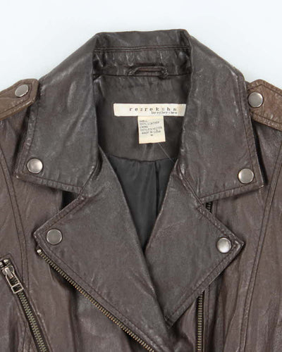 Vintage Rezrekshn Brown Leather Jacket - M