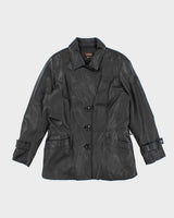 Vintage Danier Asymmetric Button-Up Leather Jacket - L