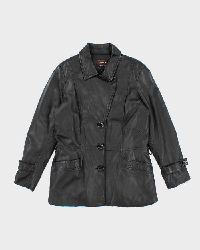 Vintage Danier Asymmetric Button-Up Leather Jacket - L