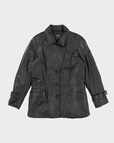 Vintage Danier Asymmetric Button-Up Leather Jacket - L