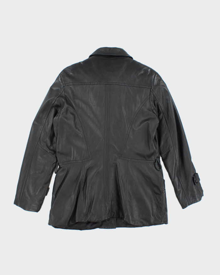 Vintage Danier Asymmetric Button-Up Leather Jacket - L