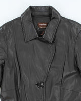 Vintage Danier Asymmetric Button-Up Leather Jacket - L