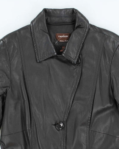 Vintage Danier Asymmetric Button-Up Leather Jacket - L