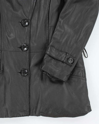 Vintage Danier Asymmetric Button-Up Leather Jacket - L