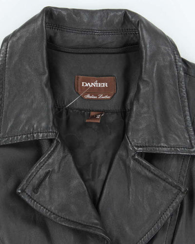 Vintage Danier Asymmetric Button-Up Leather Jacket - L