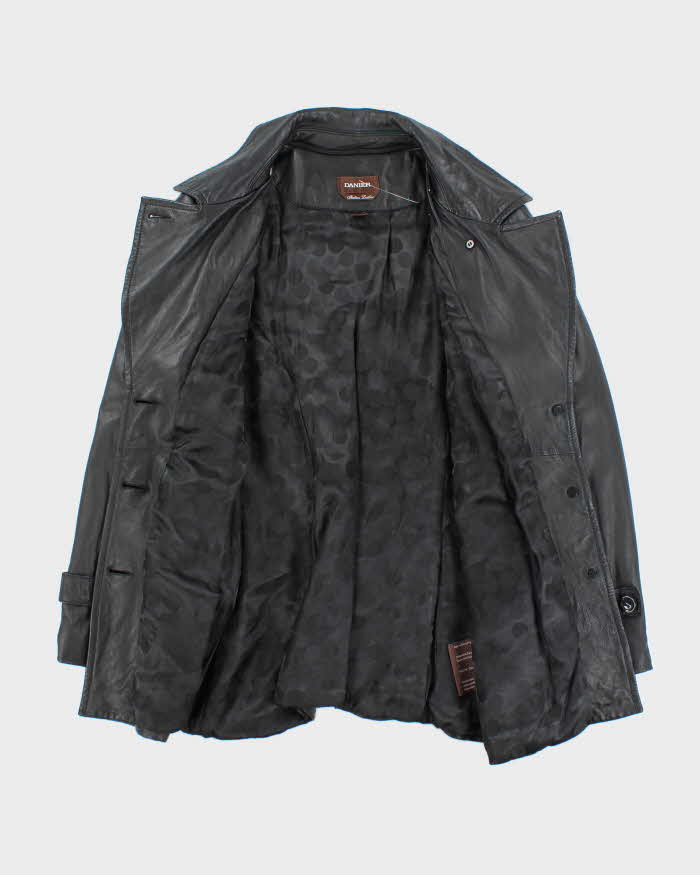 Vintage Danier Asymmetric Button-Up Leather Jacket - L
